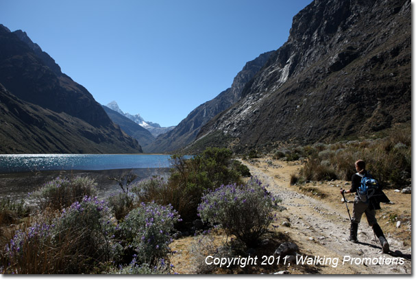 Approaching the second lake, Santa Cruz Trek Peru